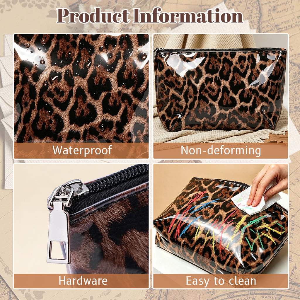 Leopard Print Makeup Bag – Caramel Brown